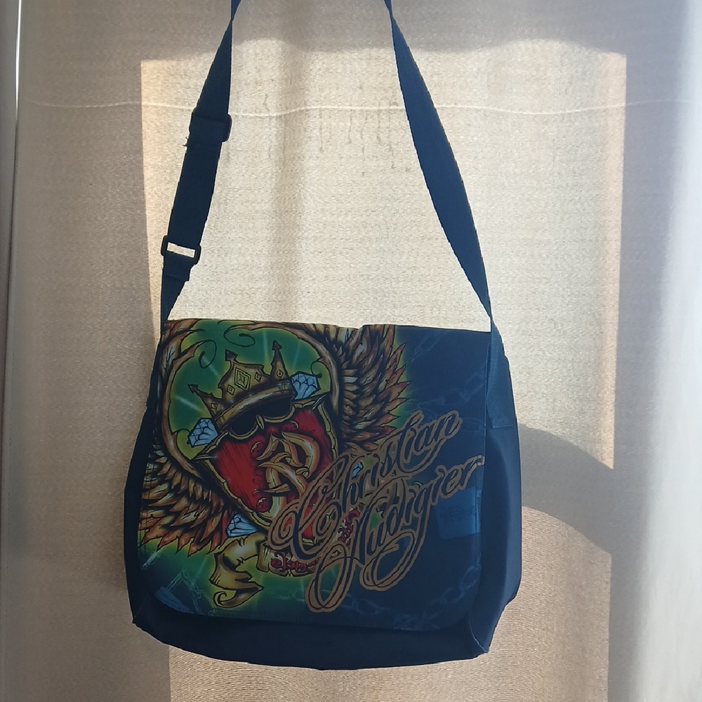 Christian Audigier Vibrant Graphic Men's Messenger Bag